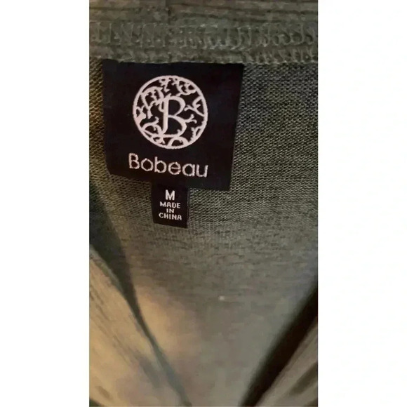 Bobeau Women's Green Open Front Cardigan Sweater w/ Pockets Size M - Picture 3 of 3